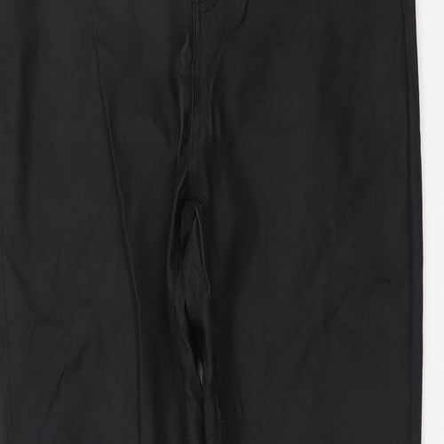 Gallery Womens Black Polyester Trousers Size 14 L28 in Regular Button
