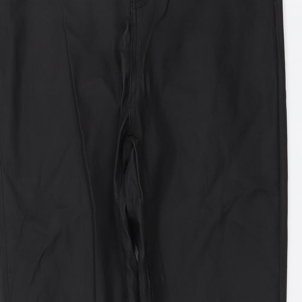 Gallery Womens Black Polyester Trousers Size 14 L28 in Regular Button