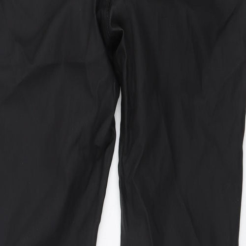 Gallery Womens Black Polyester Trousers Size 14 L28 in Regular Button