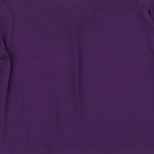 SheIn Womens Purple Polyester Basic Blouse Size XL V-Neck