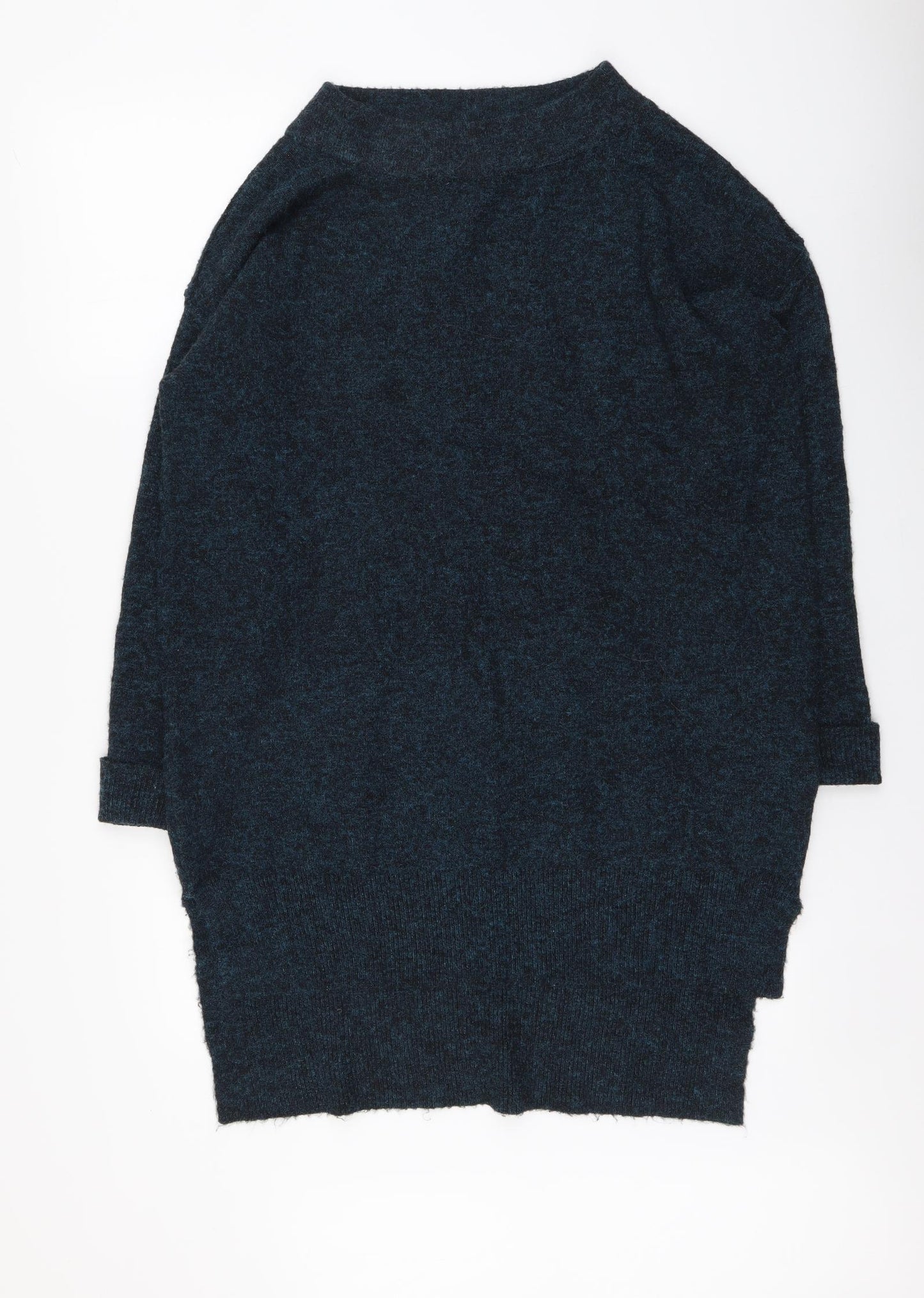 Marks and Spencer Womens Blue Round Neck Acrylic Tunic Jumper Size 12