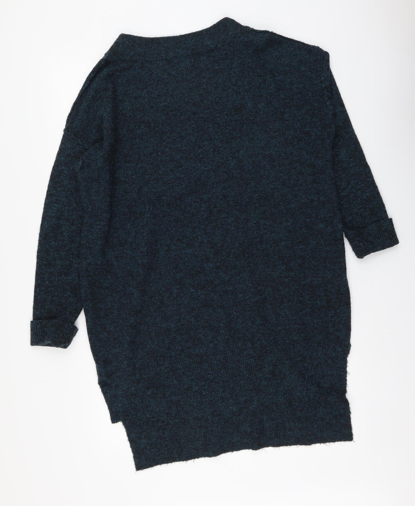 Marks and Spencer Womens Blue Round Neck Acrylic Tunic Jumper Size 12