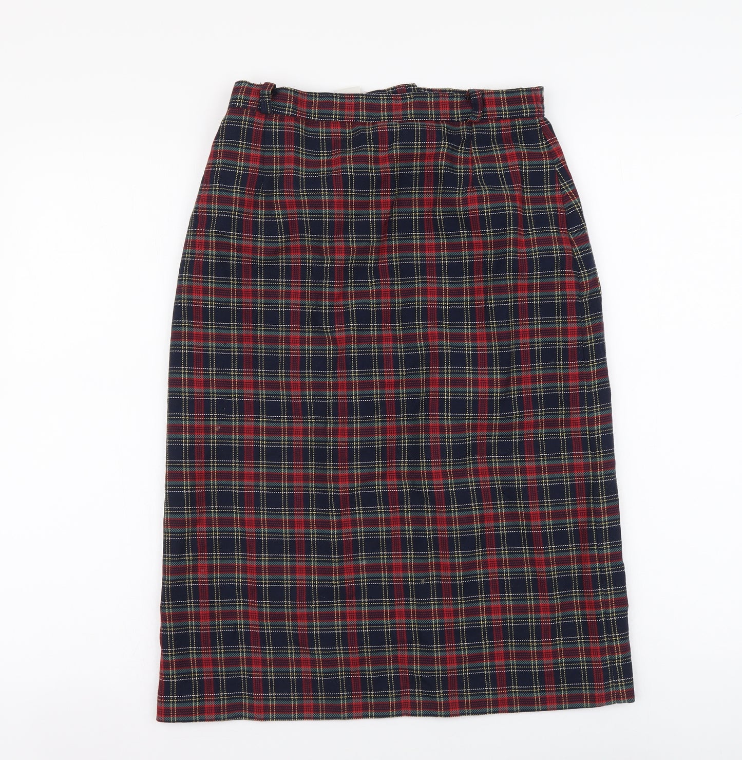 Avenue Womens Blue Plaid Polyester Straight & Pencil Skirt Size 12 Zip