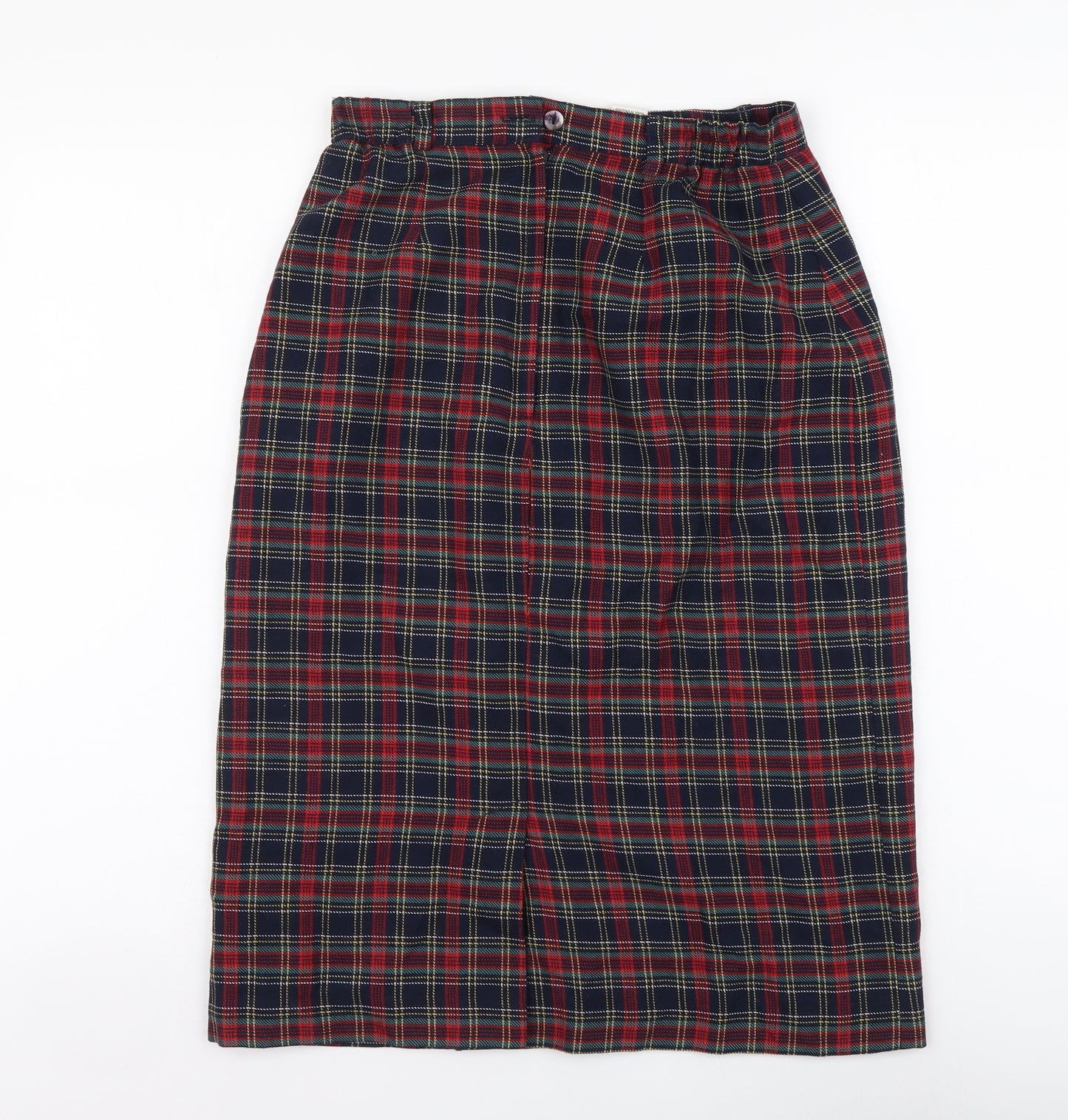 Avenue Womens Blue Plaid Polyester Straight & Pencil Skirt Size 12 Zip