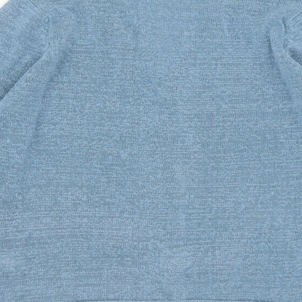Marks and Spencer Womens Blue V-Neck Polyester Cardigan Jumper Size 12