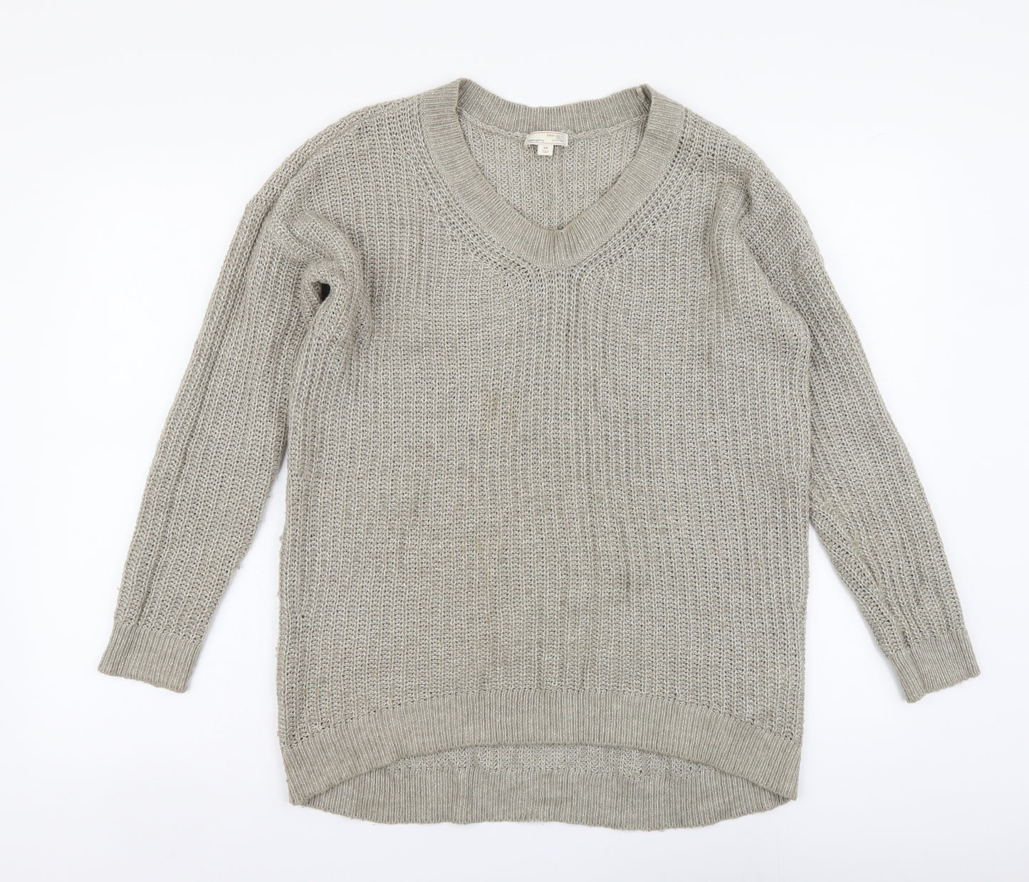 Gap Womens Beige V-Neck Cotton Pullover Jumper Size S
