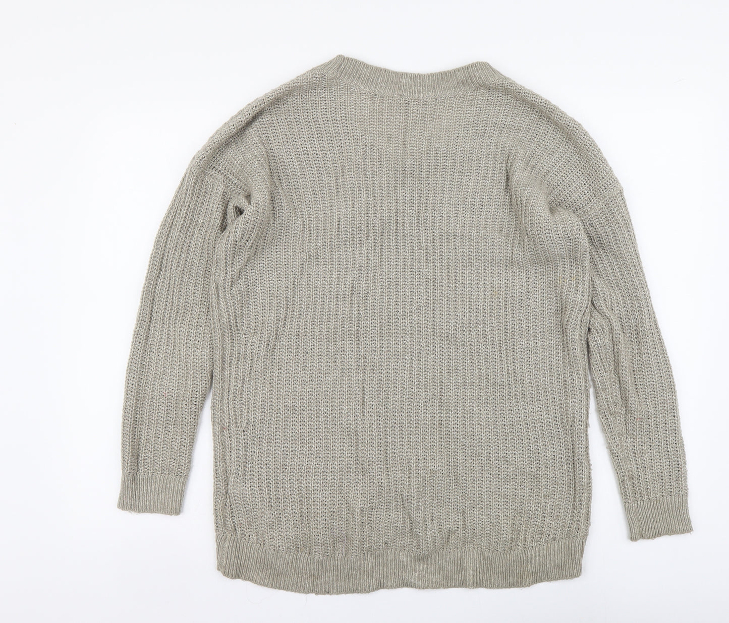 Gap Womens Beige V-Neck Cotton Pullover Jumper Size S