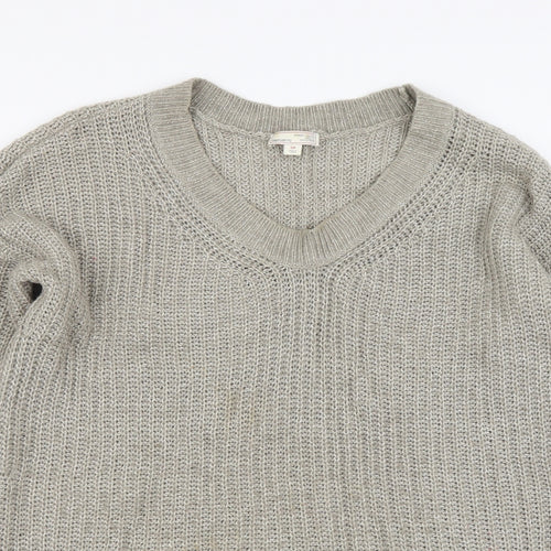 Gap Womens Beige V-Neck Cotton Pullover Jumper Size S
