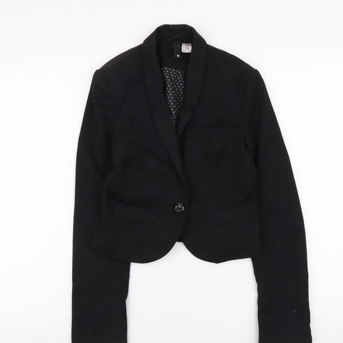 H&M Womens Black Polyester Jacket Suit Size 4