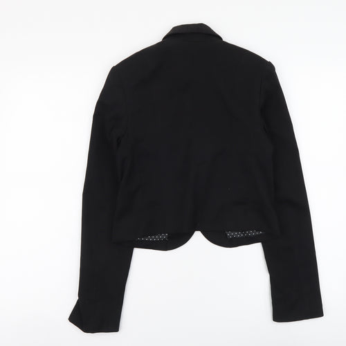H&M Womens Black Polyester Jacket Suit Size 4