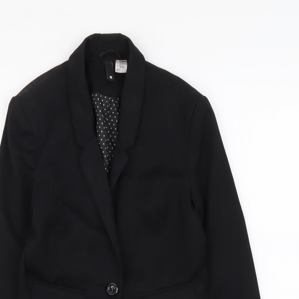 H&M Womens Black Polyester Jacket Suit Size 4