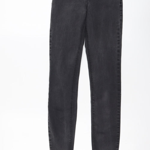 River Island Womens Grey Cotton Skinny Jeans Size 6 L26 in Regular Button