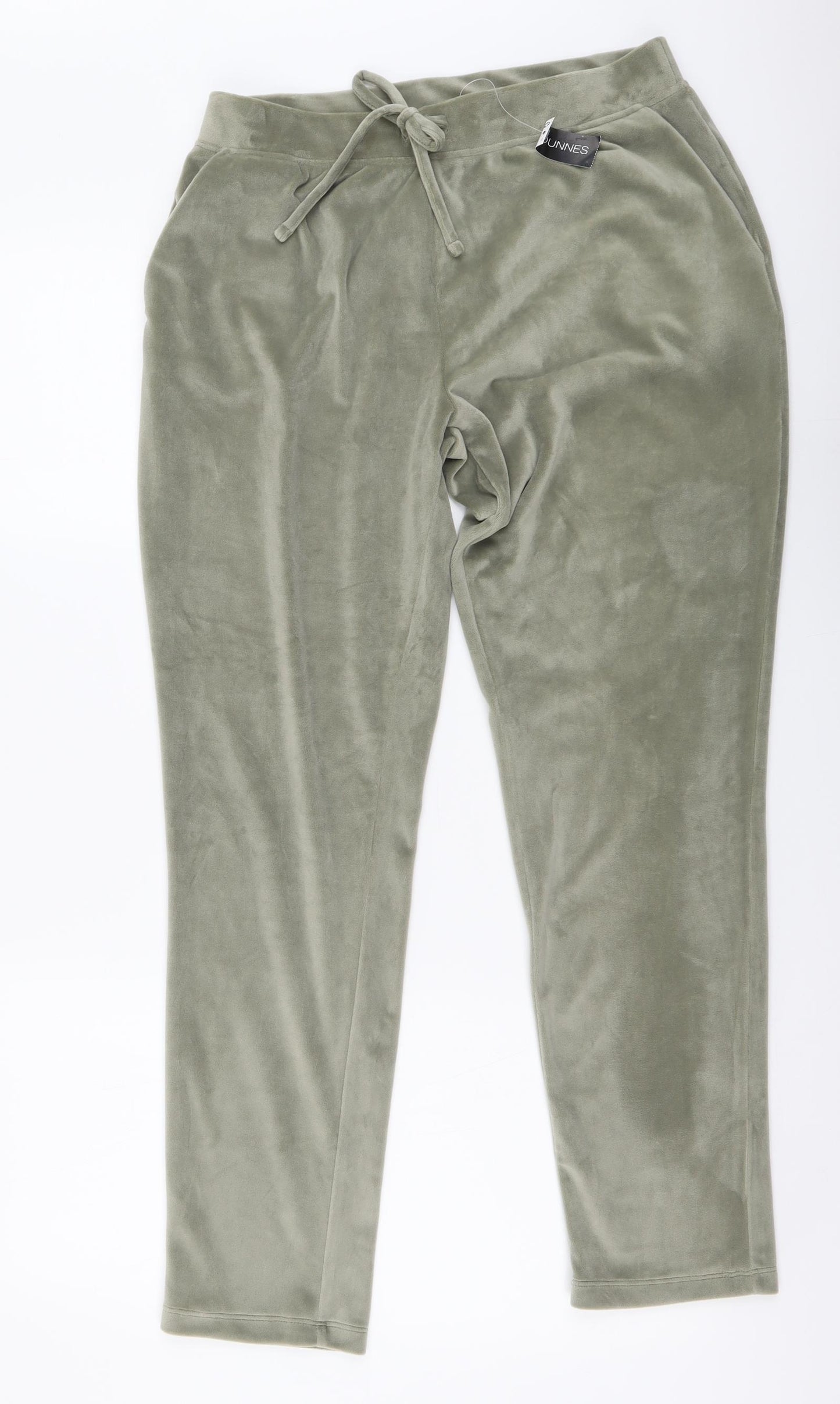 Dunnes Stores Womens Green Polyester Sweatpants Trousers Size 12 L29 in Regular Drawstring