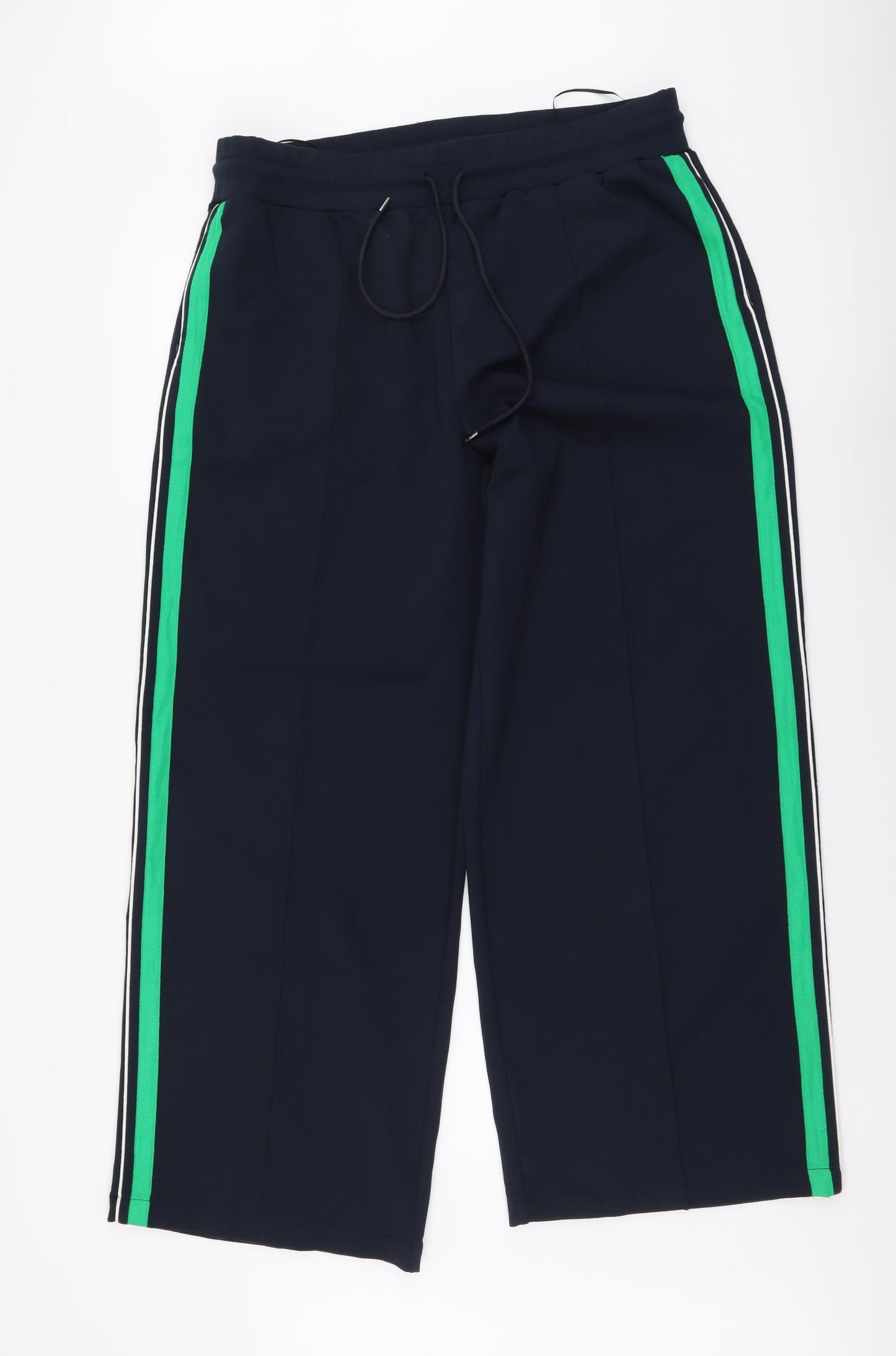 Marks and Spencer Womens Blue Viscose Trousers Size 20 L30 in Regular Drawstring