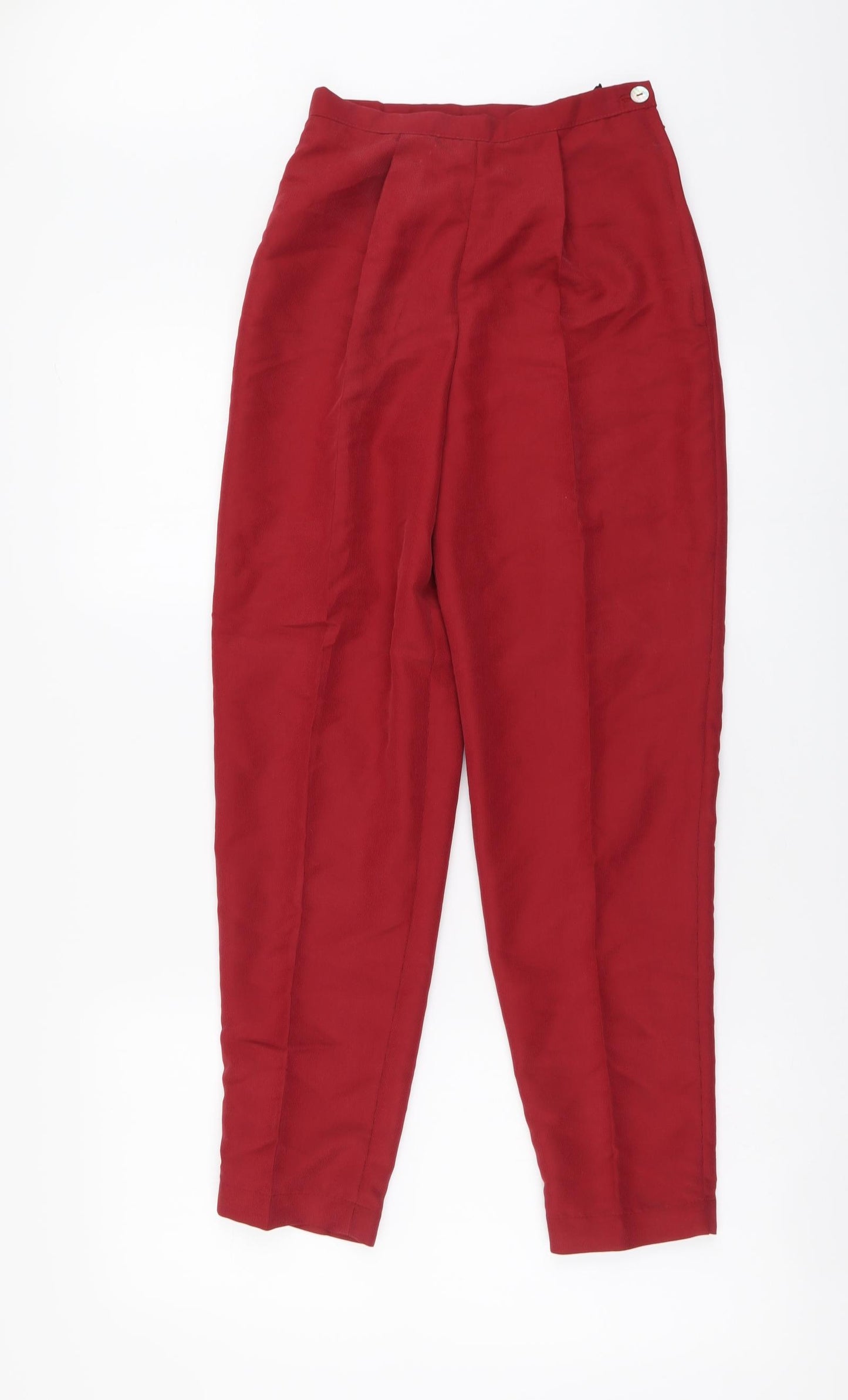 Etam Womens Red Modal Trousers Size 8 L27 in Regular Button