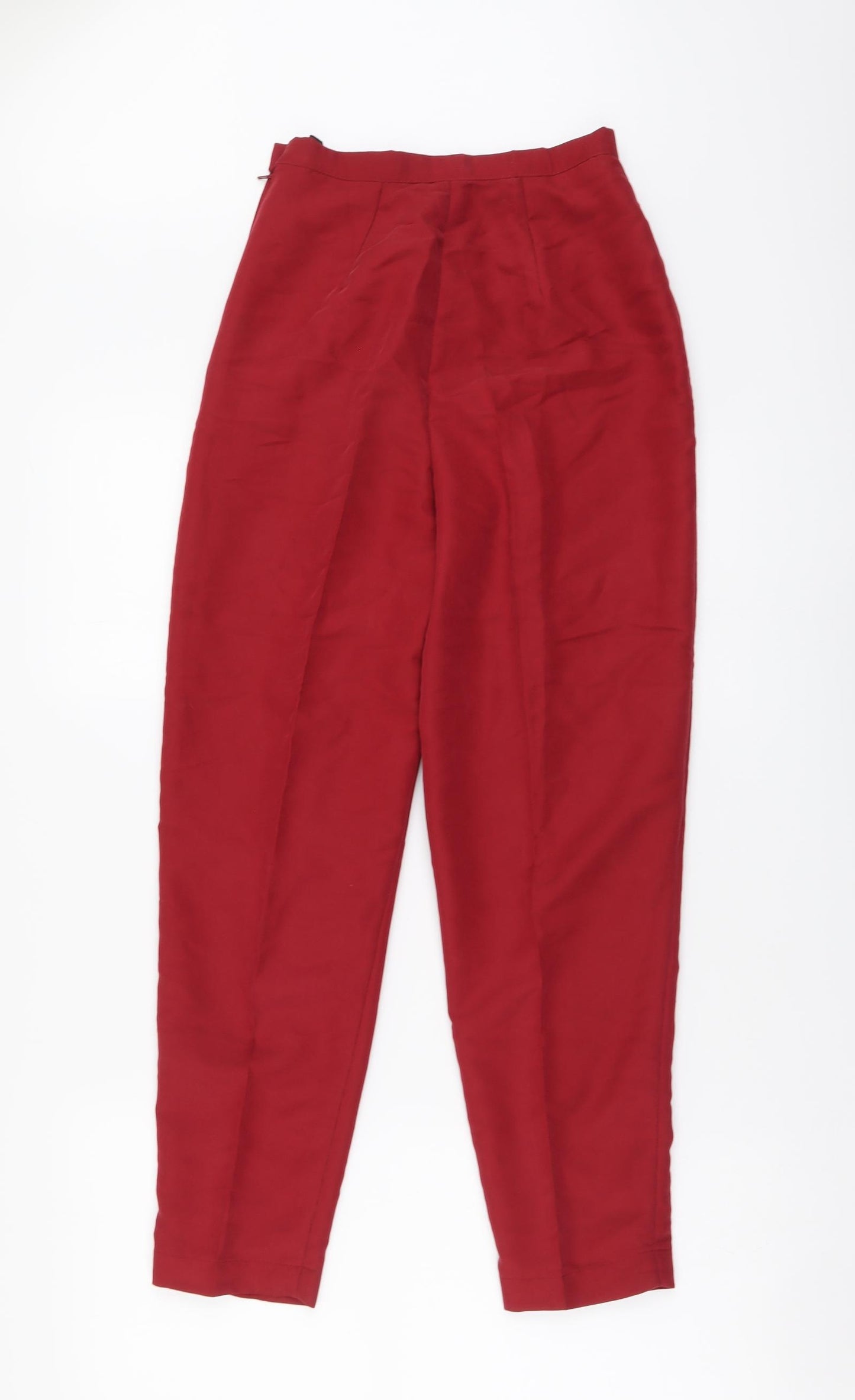 Etam Womens Red Modal Trousers Size 8 L27 in Regular Button
