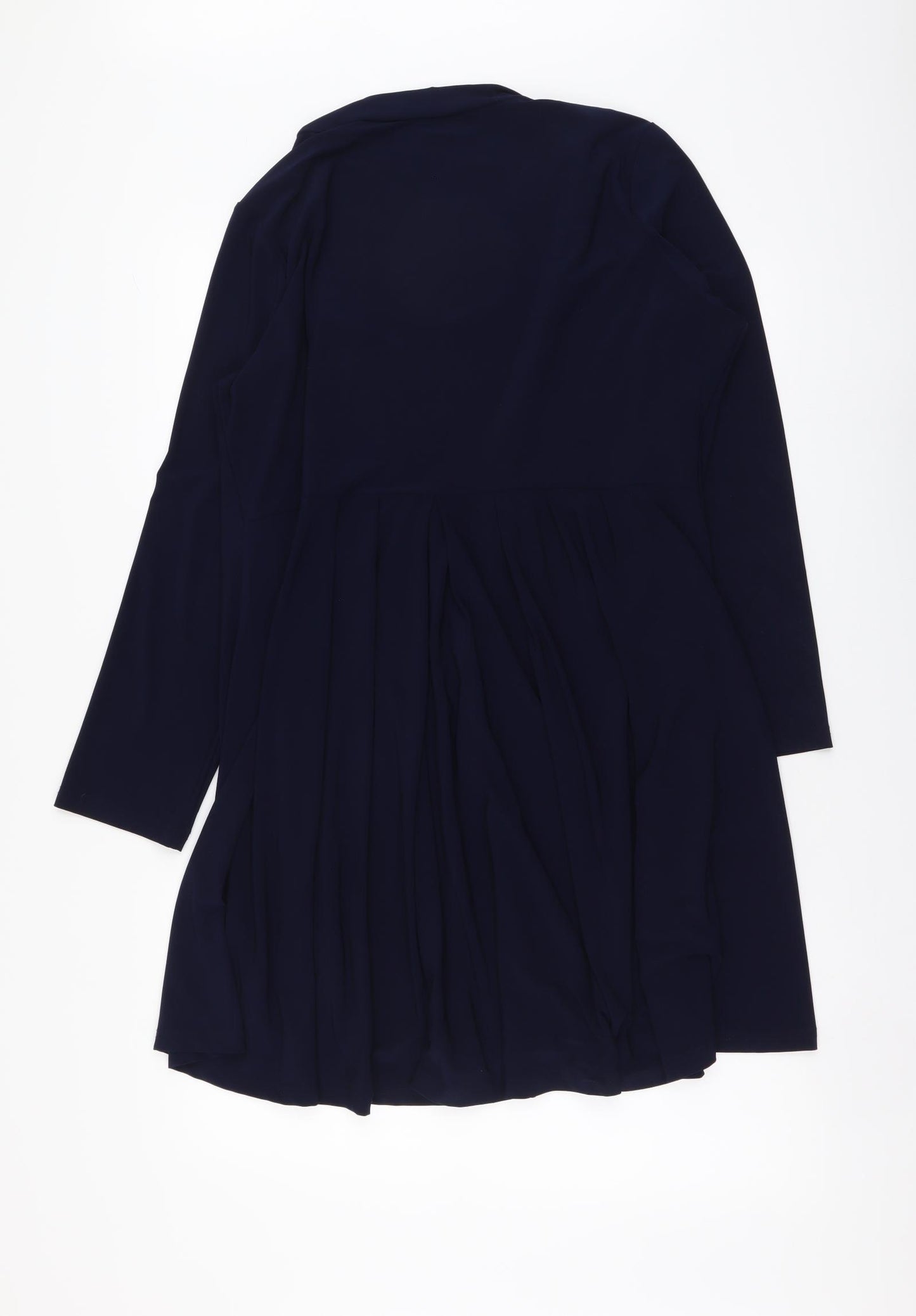 Nina Leonard Womens Blue Jacket Blazer Size XL Hook & Eye