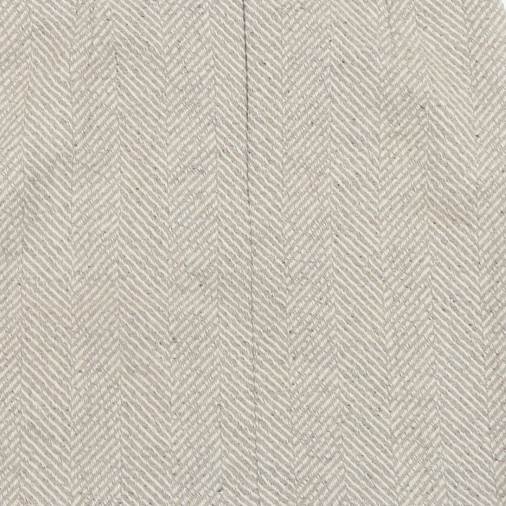Marks and Spencer Womens Beige Polyester Mini Skirt Size 18 Zip
