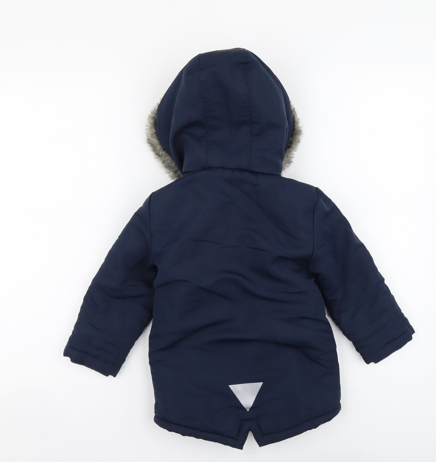 Primark Boys Blue Parka Coat Size 2-3 Years Zip