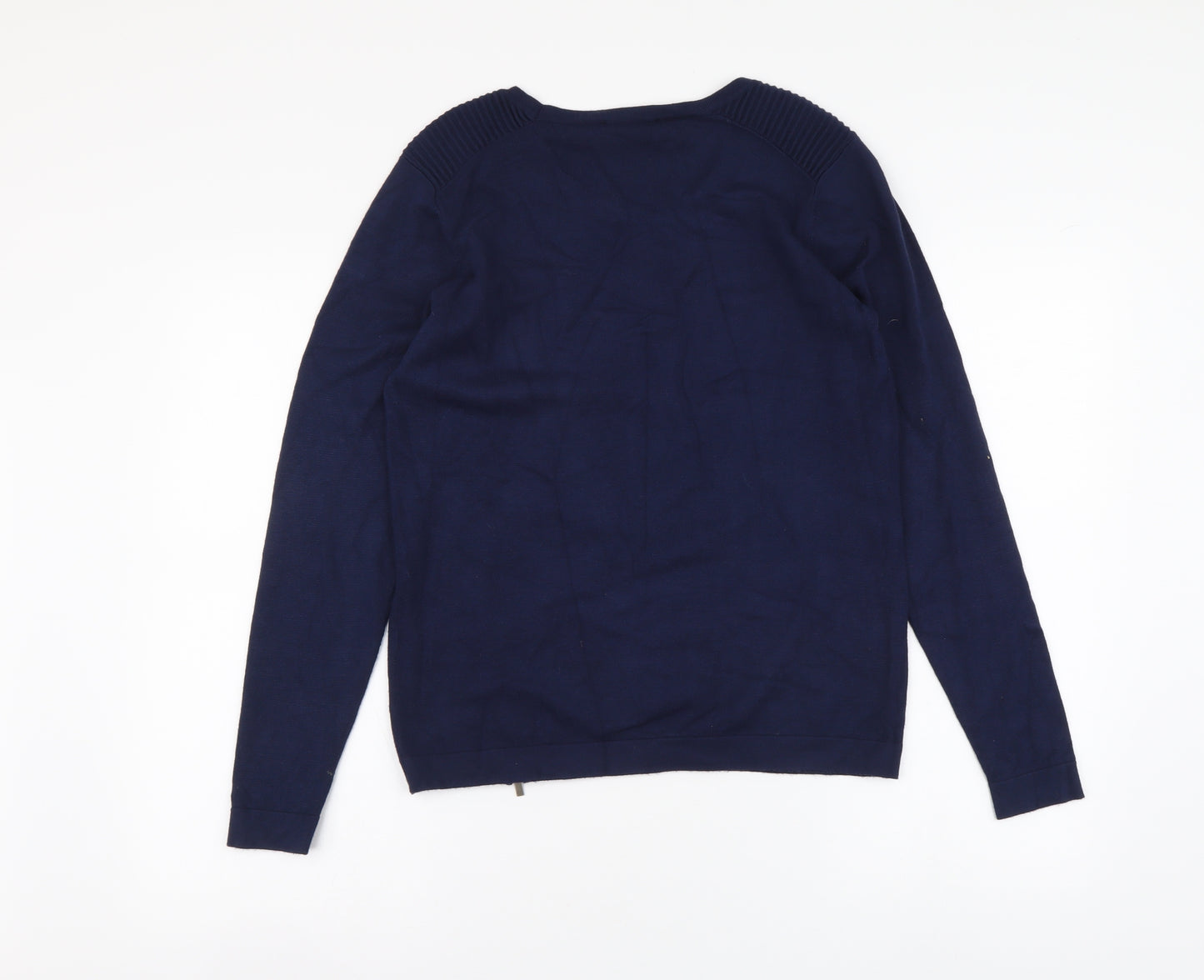 Preworn Womens Blue Round Neck Viscose Pullover Jumper Size 8