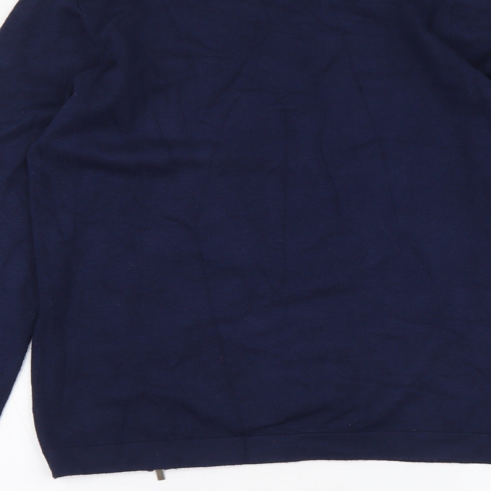 Preworn Womens Blue Round Neck Viscose Pullover Jumper Size 8