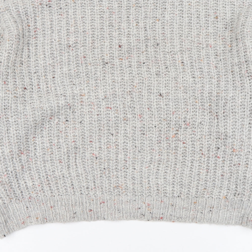 Primark Womens Grey Round Neck Acrylic Pullover Jumper Size XS