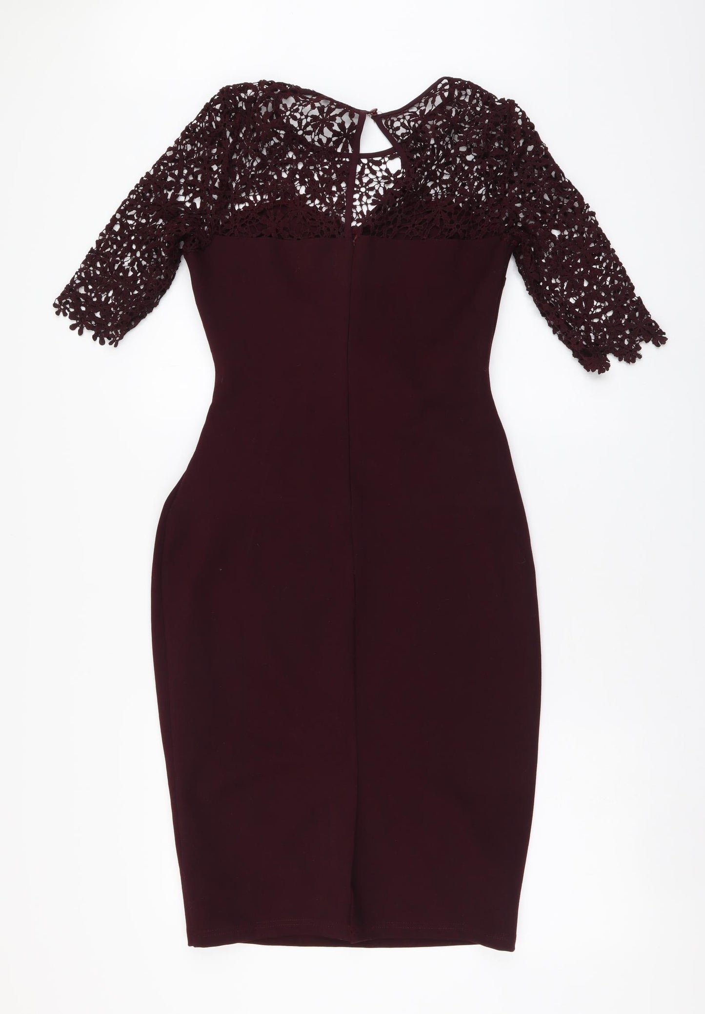 Apricot Womens Red Polyester Bodycon Size 10 Round Neck Zip