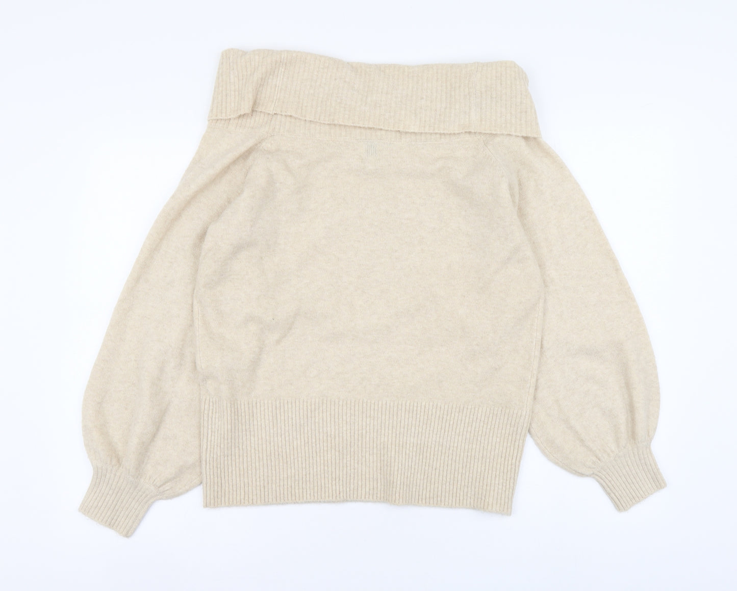 River Island Womens Beige Roll Neck Acrylic Pullover Jumper Size M