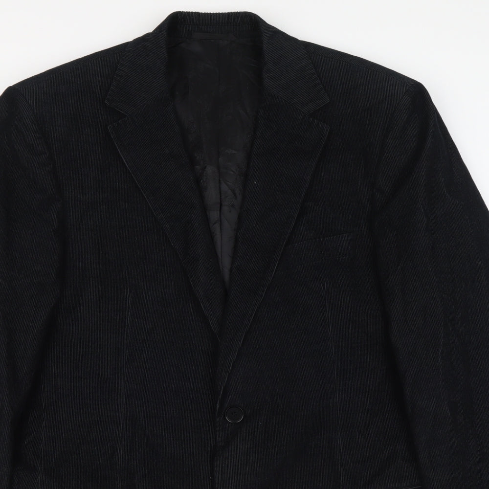 HUGO BOSS Mens Black Cotton Jacket Suit Jacket Size L
