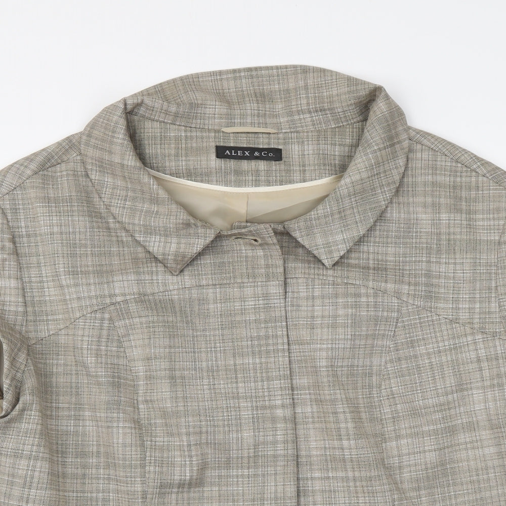 Alex&CO. Womens Beige Polyester Basic Button-Up Size 18 V-Neck