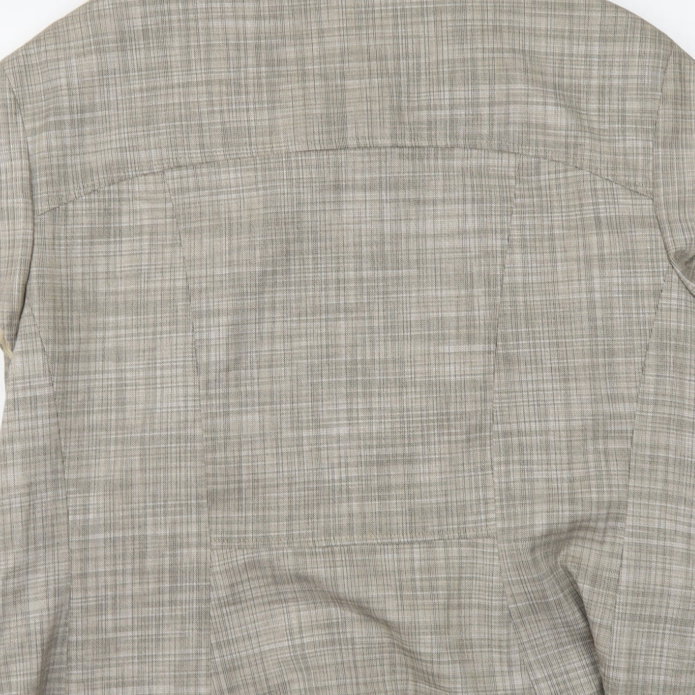 Alex&CO. Womens Beige Polyester Basic Button-Up Size 18 V-Neck