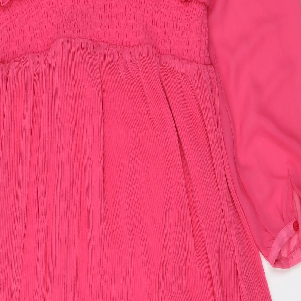 Wallis Womens Pink Polyester Maxi Size 16 V-Neck Pullover