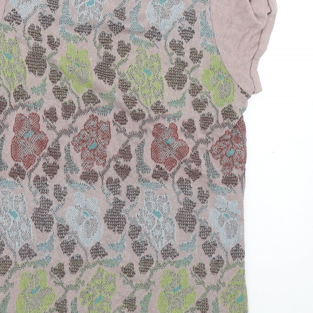 Catherine Andre Womens Multicoloured Floral Acrylic Basic Polo Size L Collared - Flowers