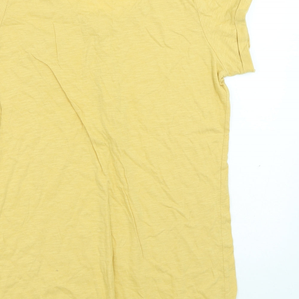 George Womens Yellow Cotton Basic T-Shirt Size 16 Henley