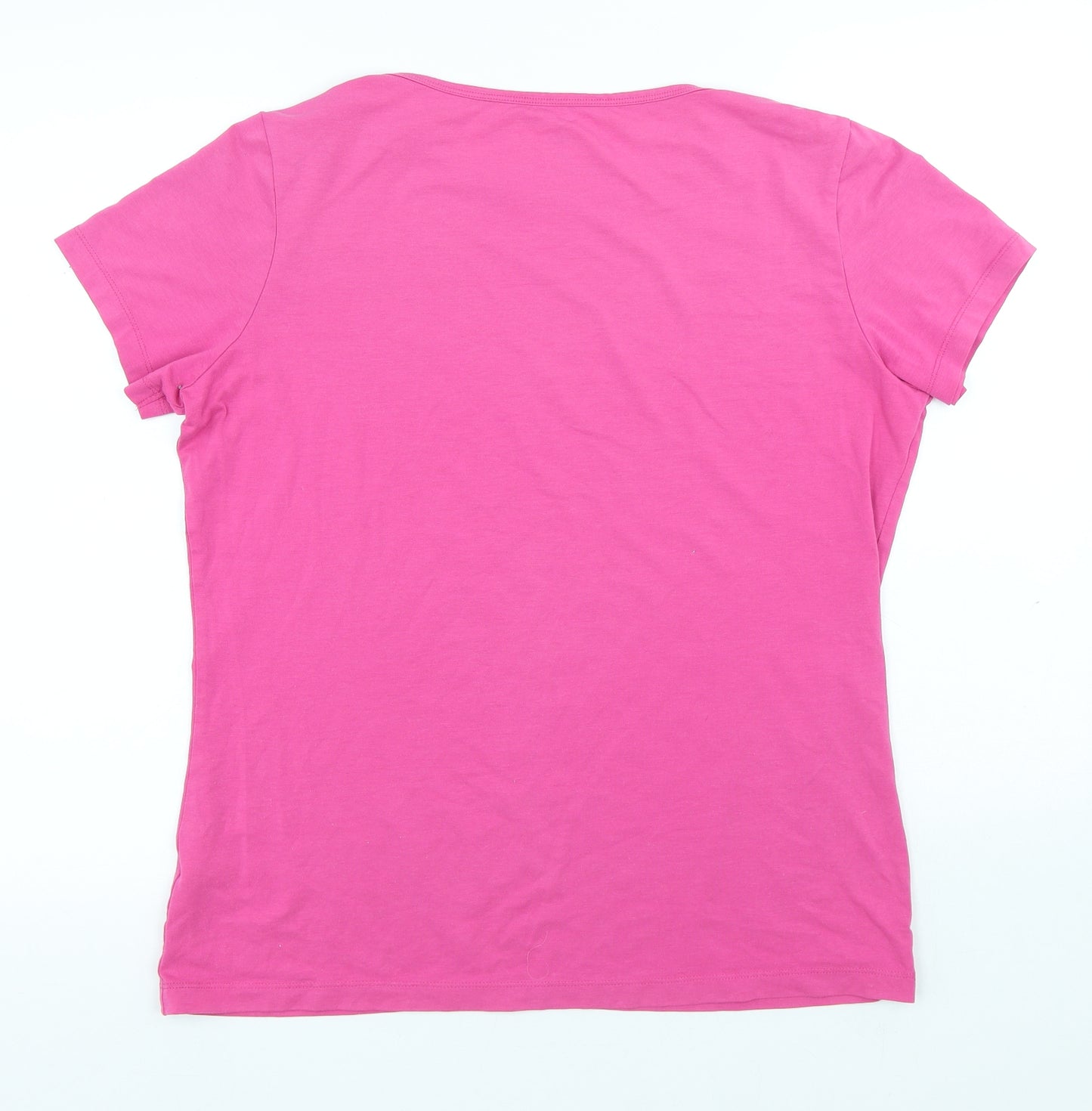 TU Womens Pink Polyester Basic T-Shirt Size 20 Round Neck