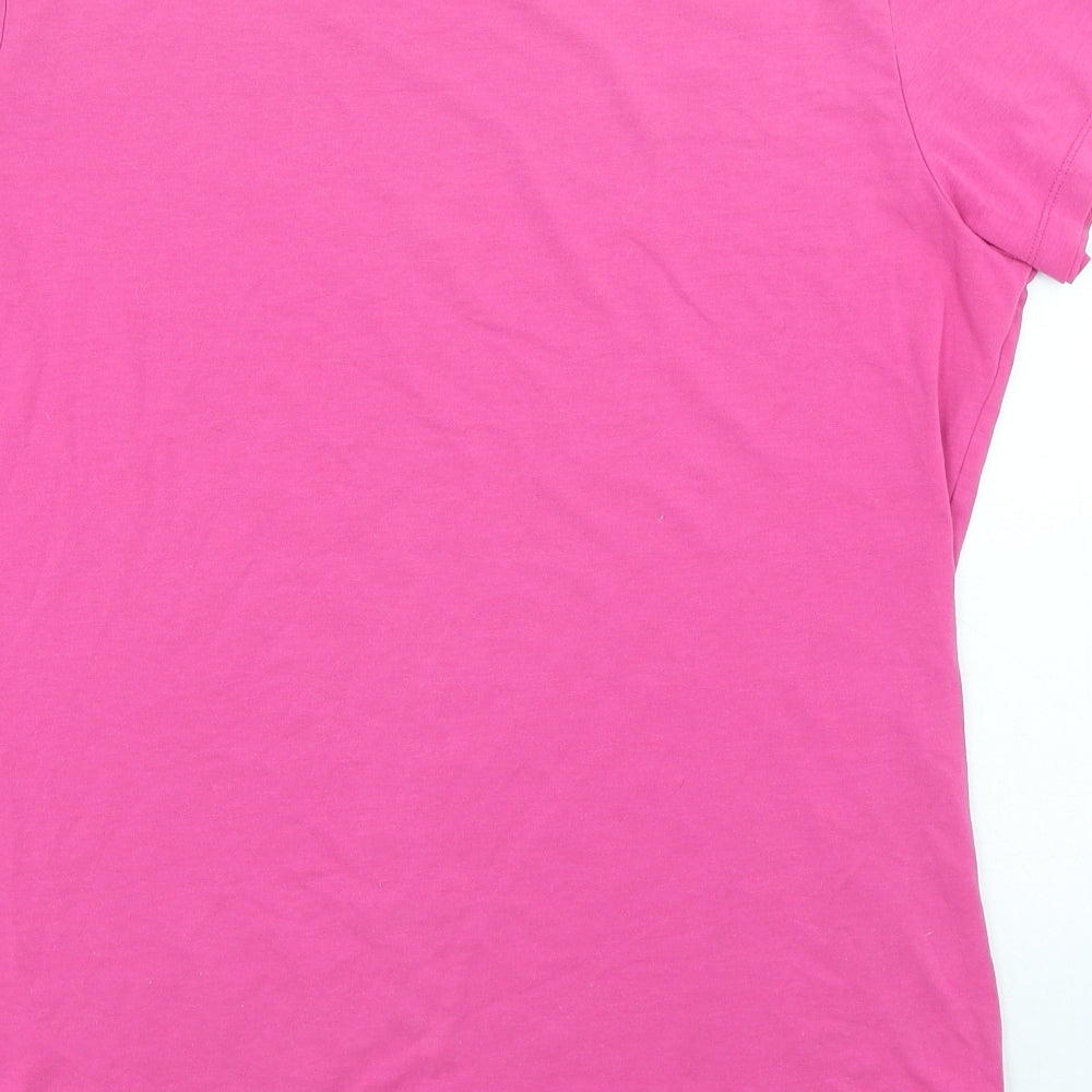 TU Womens Pink Polyester Basic T-Shirt Size 20 Round Neck