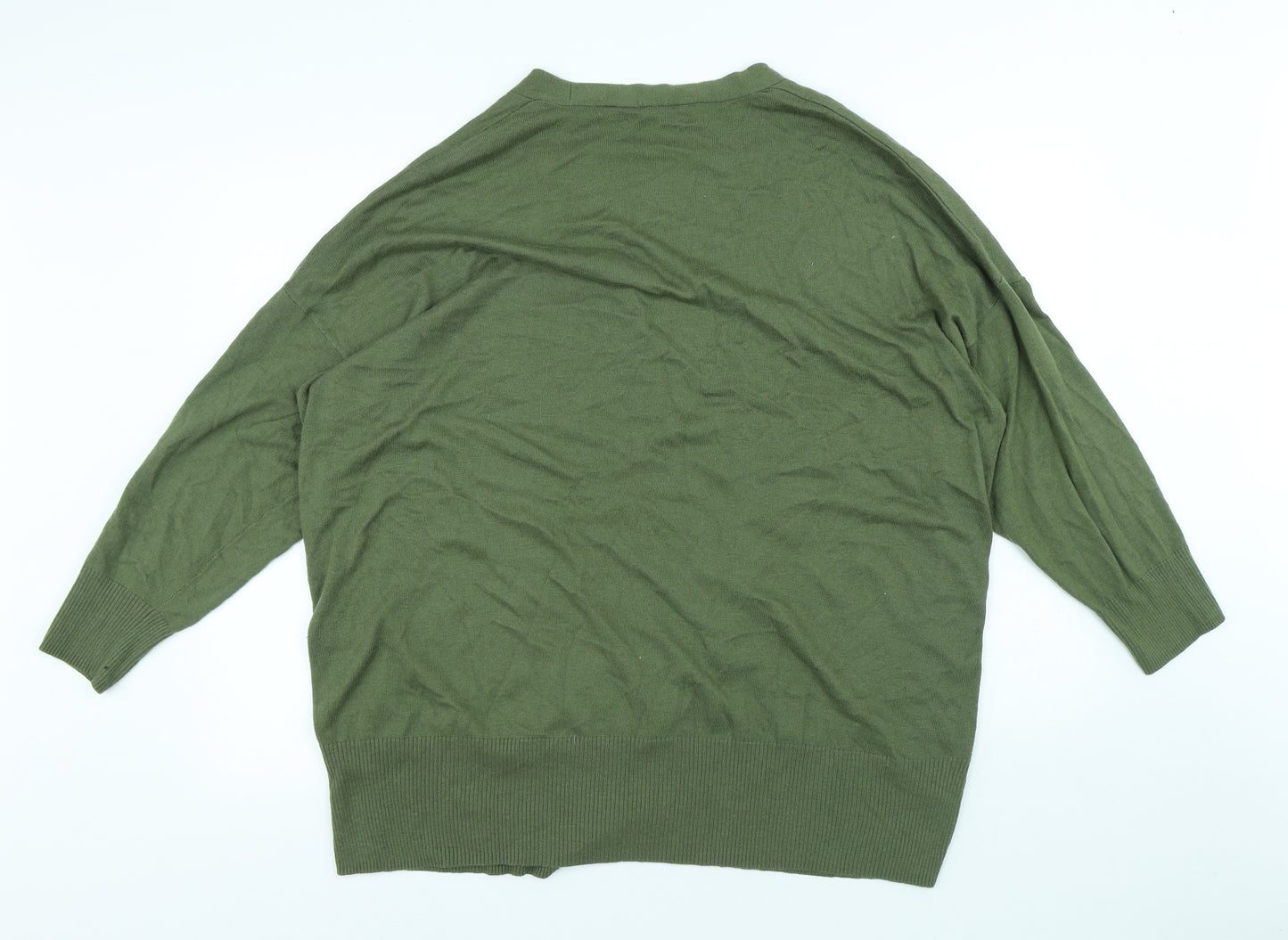 Love Knitwear Womens Green V-Neck Acrylic Cardigan Jumper Size 24