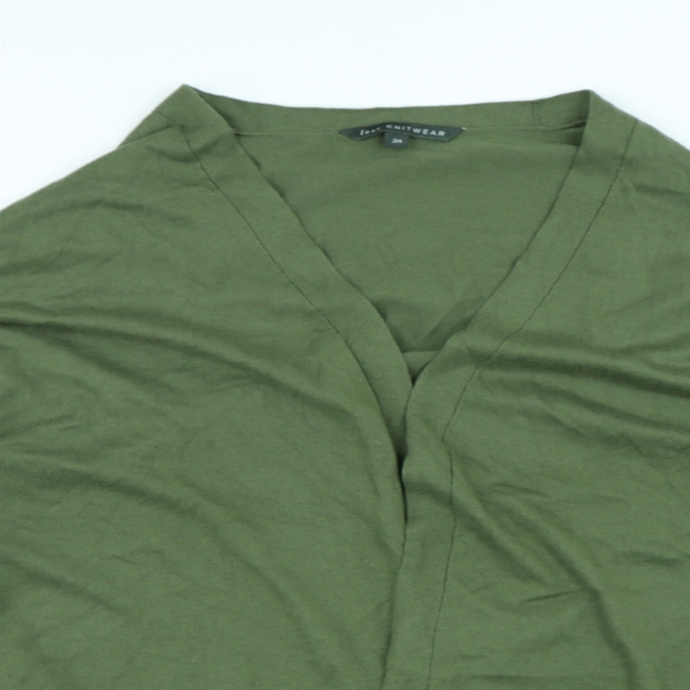 Love Knitwear Womens Green V-Neck Acrylic Cardigan Jumper Size 24