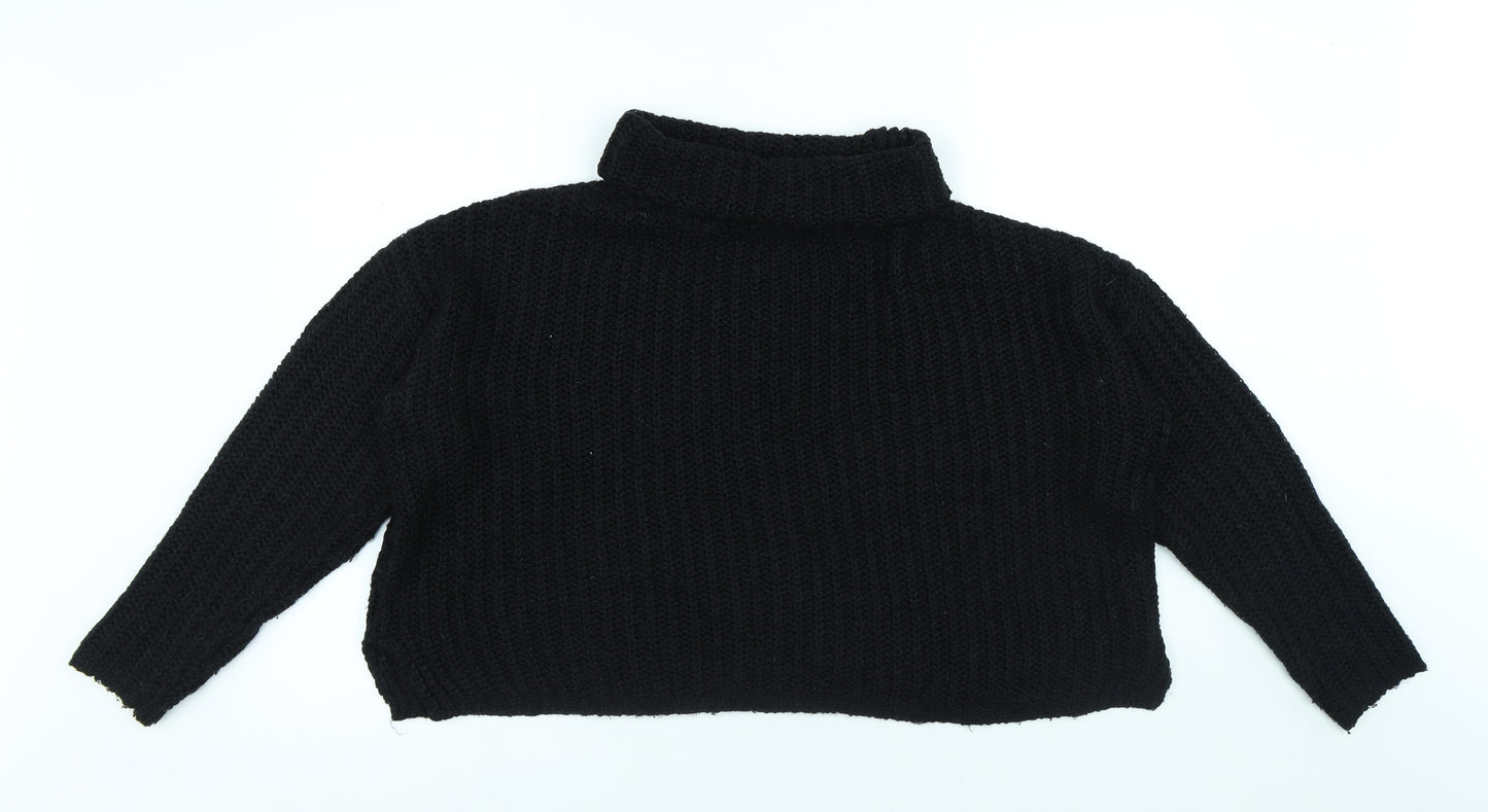 Primark Womens Black Roll Neck Acrylic Pullover Jumper Size S