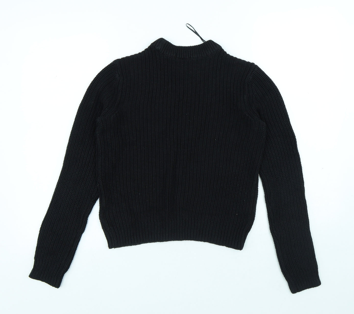H&M Womens Black Round Neck Cotton Pullover Jumper Size XS