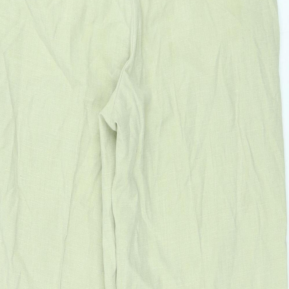Marks and Spencer Mens Beige Polyester Trousers Size 34 in L29 in Regular Button