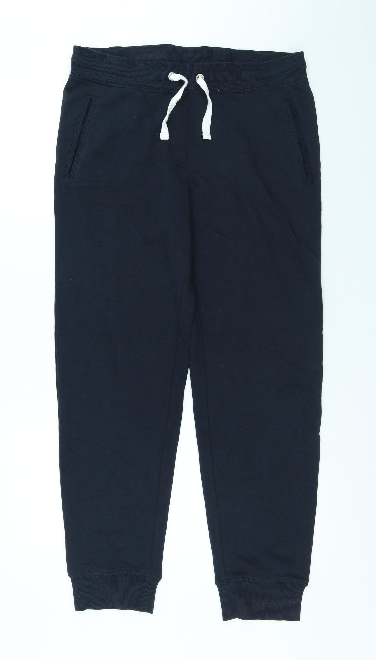 George Womens Blue Cotton Jogger Trousers Size 12 L29 in Regular Drawstring