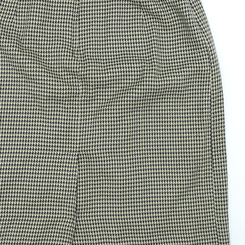 Compliments Womens Beige Geometric Polyester A-Line Skirt Size 18 Button