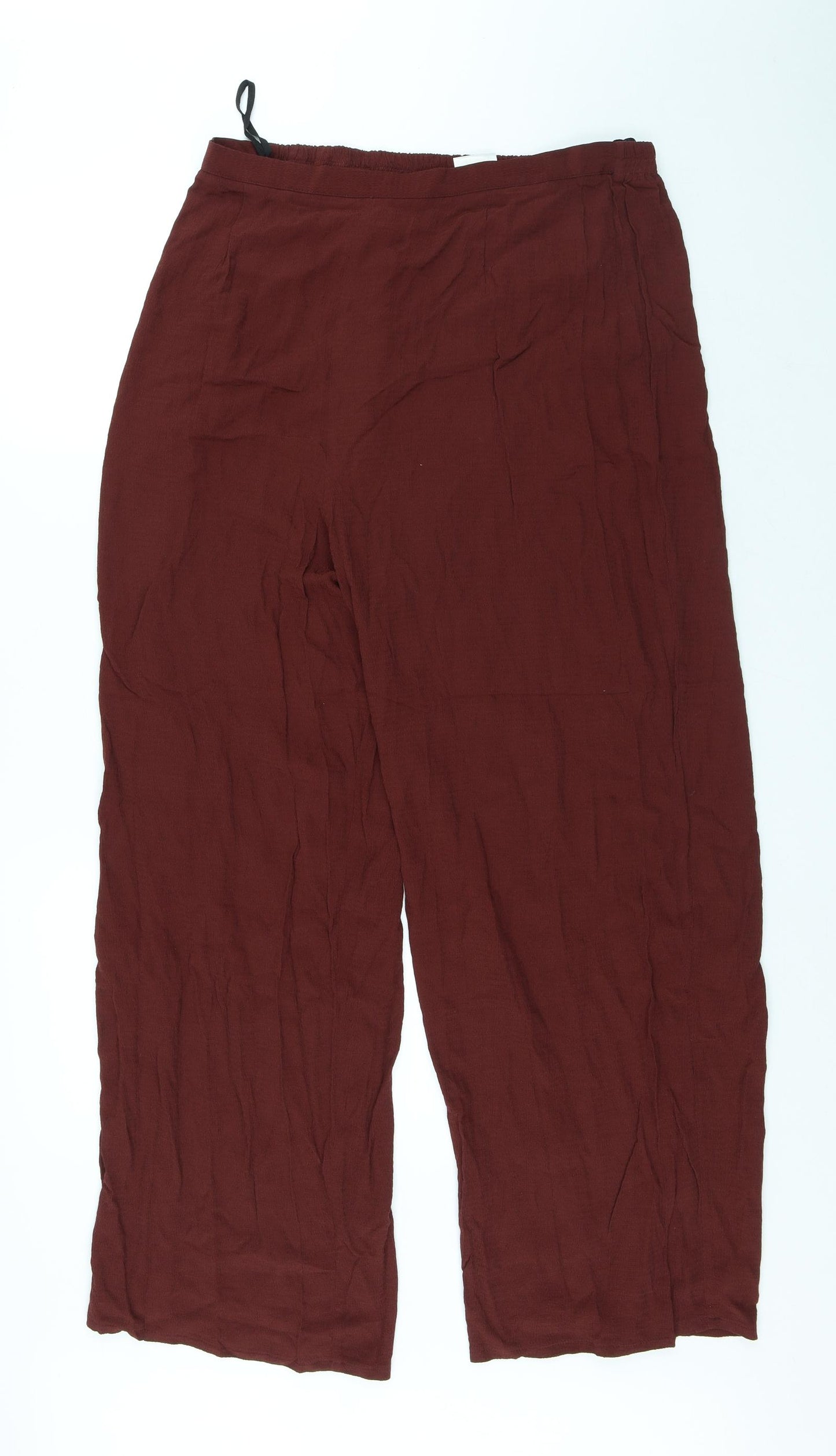 The Collection Womens Brown Viscose Trousers Size 18 L29 in Regular