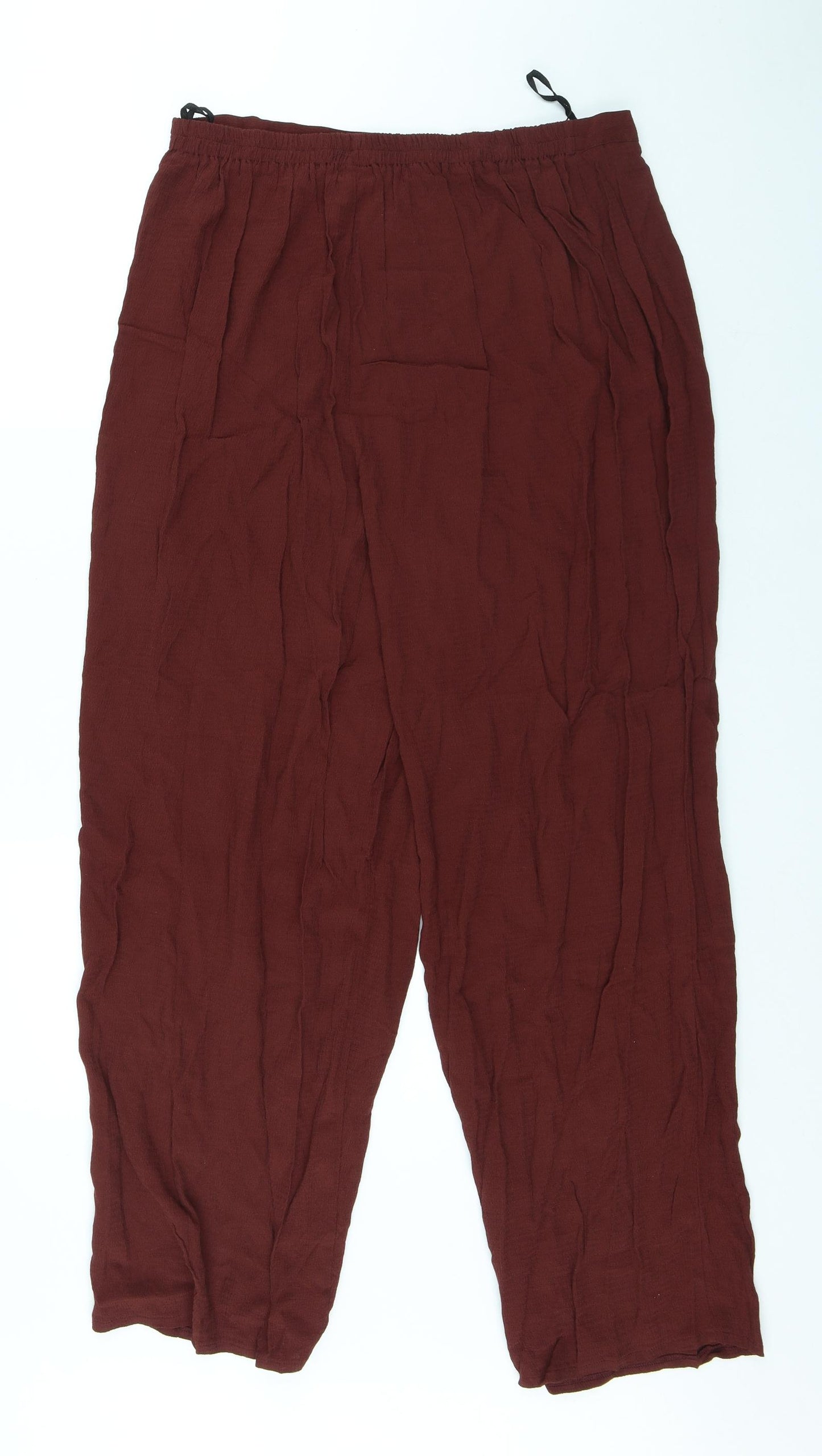 The Collection Womens Brown Viscose Trousers Size 18 L29 in Regular