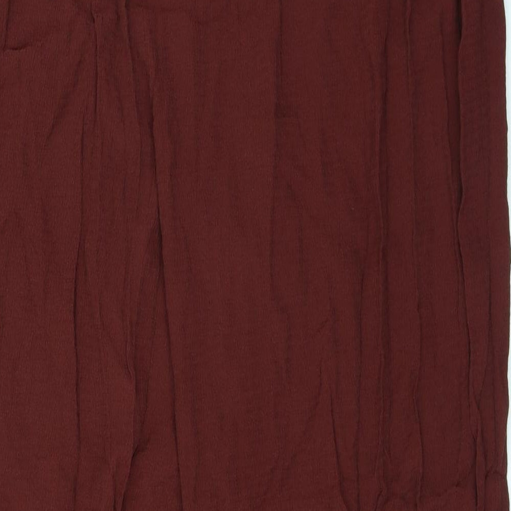 The Collection Womens Brown Viscose Trousers Size 18 L29 in Regular