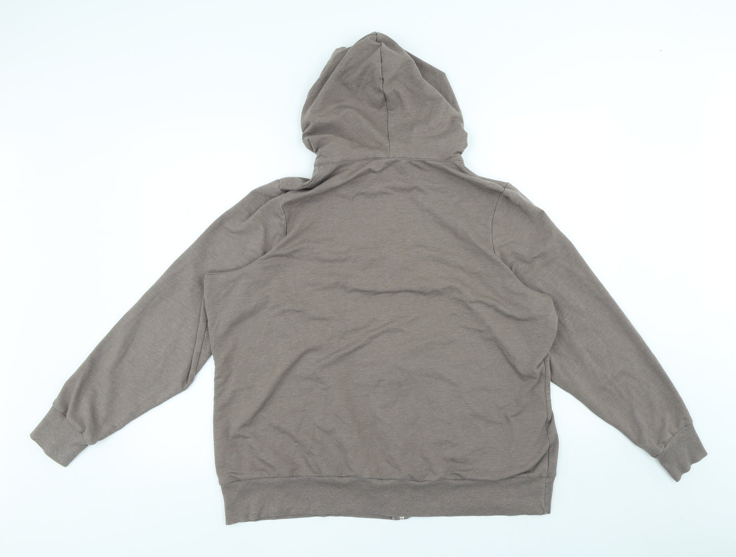 Marks and Spencer Womens Brown Cotton Full Zip Hoodie Size 22 Zip
