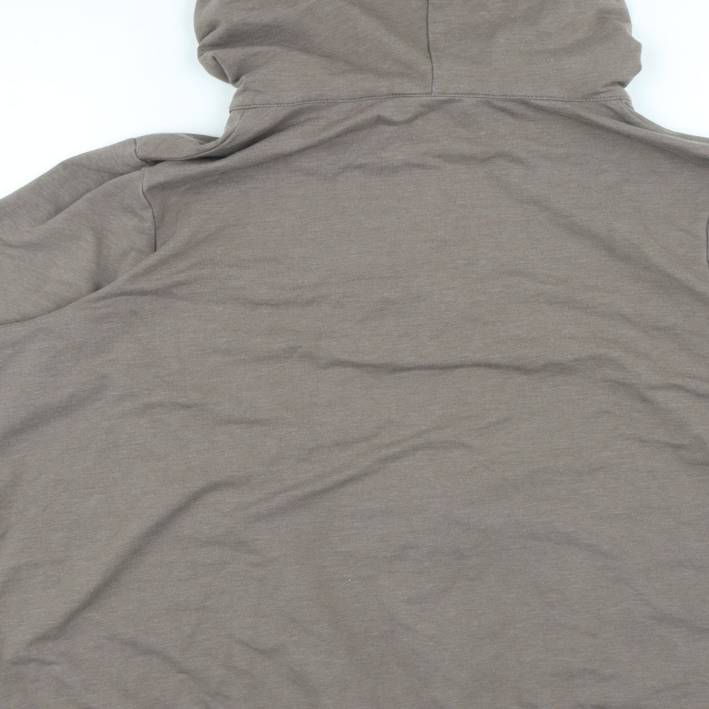 Marks and Spencer Womens Brown Cotton Full Zip Hoodie Size 22 Zip
