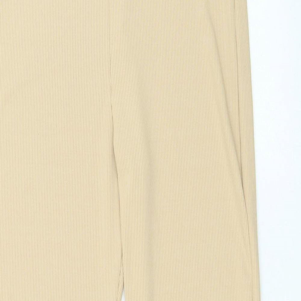 T.F.L Womens Beige Polyester Trousers Size 14 L33 in Regular