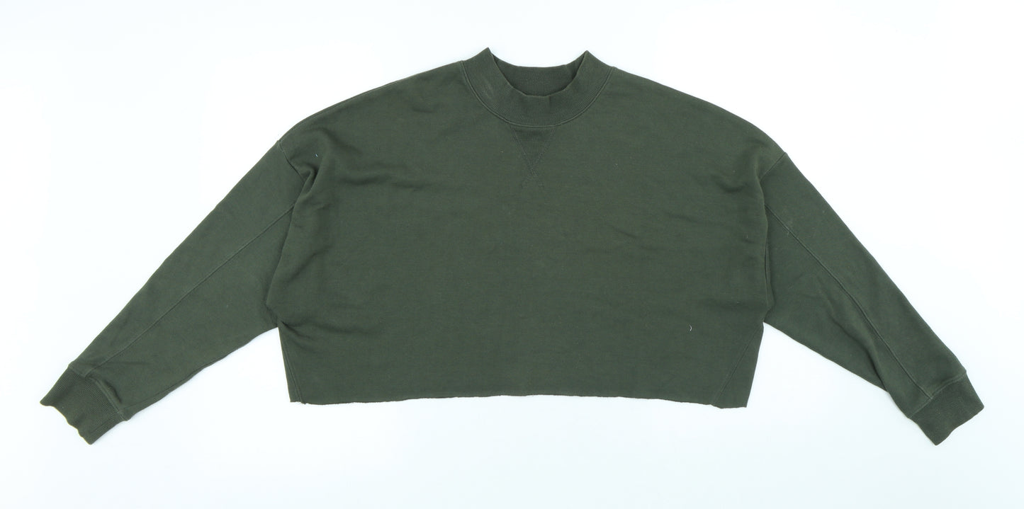 New Look Womens Green Polyester Pullover Sweatshirt Size 12 - Cropped